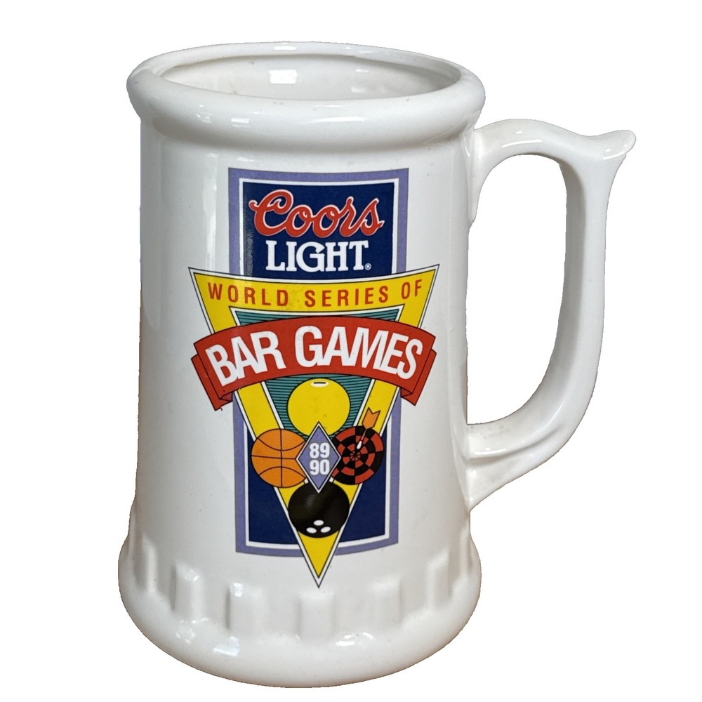 1989-90 Coors Light World Series of‎ Bar Games Regional Finalist Mug Vintage